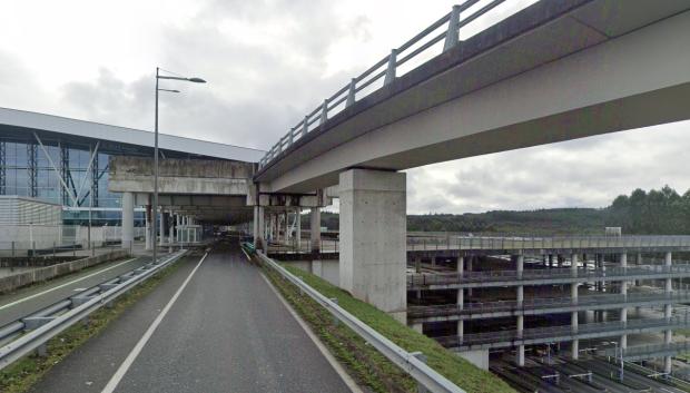 Vista de Lavacolla, el aeropuerto de Santiago de Compostela, por donde salen los autobuses hacia el centro de la ciudad