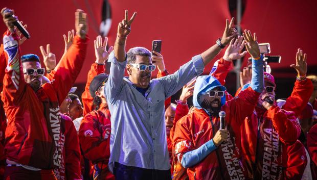 Nicolás Maduro en su acto de cierre de campaña