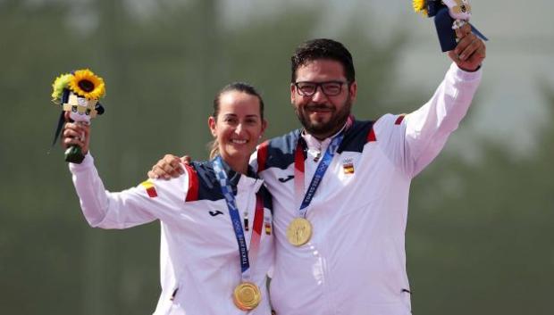 Alberto Fernández y Fátima Gálvez ganando el oro en Tokio