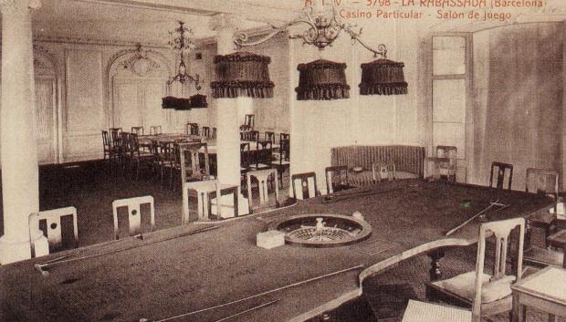 Habitación de juego en el casino, en una foto de 1911