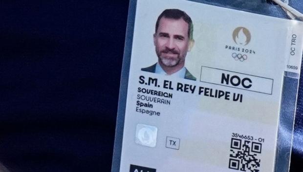 King Felipe VI of Spain is seen during KayakFour 500m Heats of the Canoe Sprint on Vaires-sur-Marne Nautical Stadium during the Paris 2024 Olympics Games on August 6, 2024 in Paris, France.