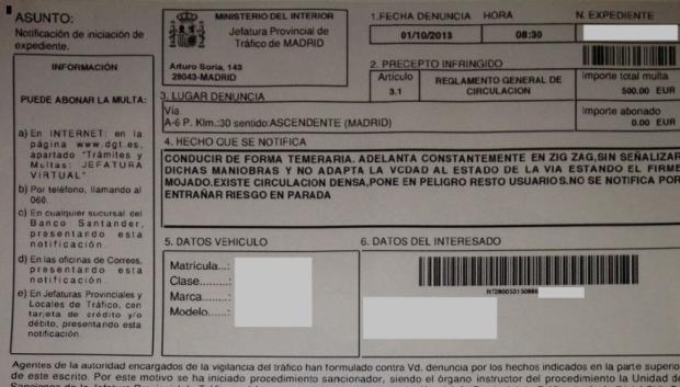 Lo más inteligente es recogr la multa para saber a lo que nos enfrentamos