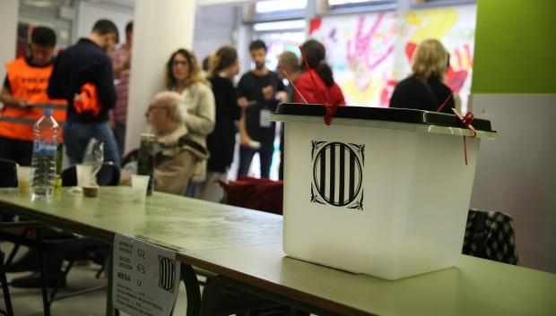 Una urna del referéndum catalán del 1 de octubre de 2017