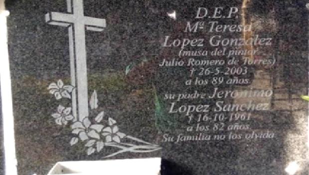 Bovedilla de María Teresa López en el cementerio de El Carpio