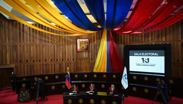 La Suprema Corte de Justicia de Venezuela en el momento de la proclamación de Maduro como presidente