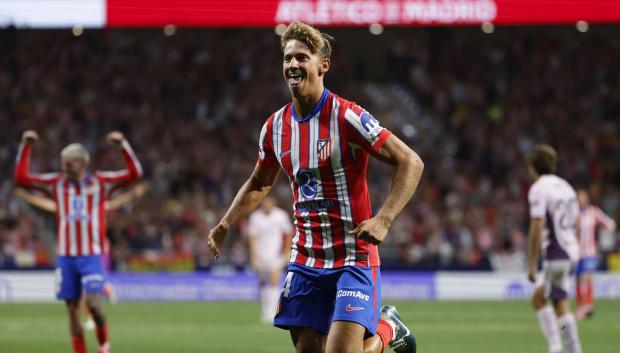 Marcos Llorente celebra el 2-0 ante el Girona