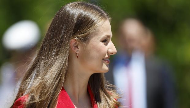 Princess Leonor during a meeting with Portugal President on occasion of her official trip to Portugal in Lisboa on Friday, 12 July 2024.