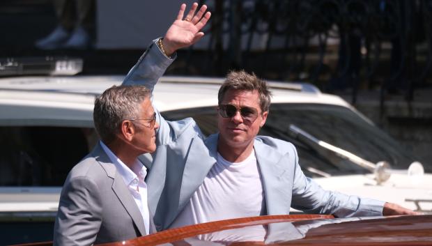 Actors George Clooney and Brad Pitt during 81st Venice International Film Festival, Italy - 01 Sep 2024