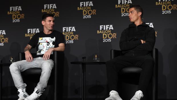 Leo Messi y Cristiano Ronaldo en 2015