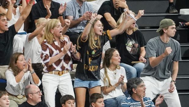 Infanta Cristina de Borbón and Johanna Zott during the EHF match in Granollers. September 6 2024