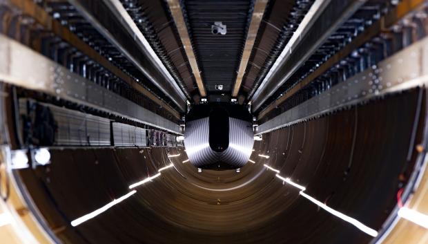 Túnel de experimentación en el Centro Europeo de Hyperloop en Veendam (Países Bajos)