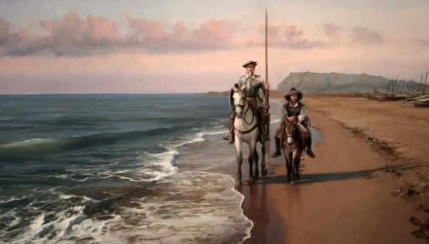 Don Quijote en la playa de Barcelona