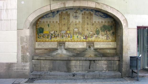 Fuente de Portaferrissa, en Barcelona, junto a las Ramblas