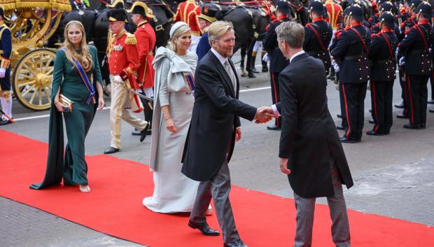 Mandatory Credit: Photo by Hollandse Hoogte/Shutterstock (14724278q)
THE HAGUE - King Willem-Alexander, Queen Maxima and Princess Amalia arrive at the Royal Theater. Since the restoration of the Ridderzaal, the king reads the speech from the throne in the theater on Budget Day.
Prince's Day: Arrival of Royal Procession at Royal Theater, The Hague - 17 Sep 2024 *** Local Caption *** .