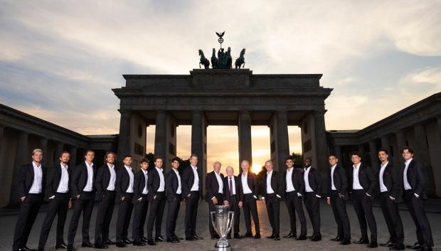 Foto de familia de los tenistas participantes en la Laver Cup