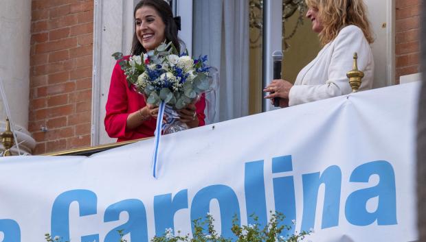 Carolina Marin en el ayuntamiento de Huelva