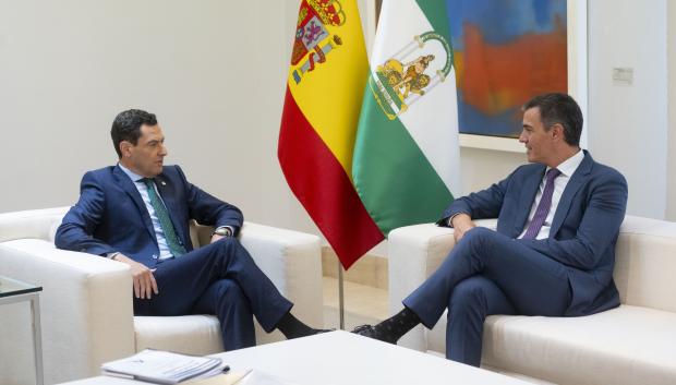 Juanma Moreno y Pedro Sánchez, durante su reciente reunión en la Moncloa