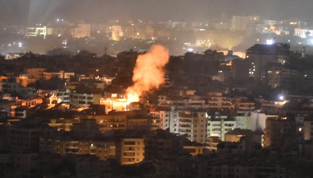 Beirut en llamas ante los bombardeos israelíes