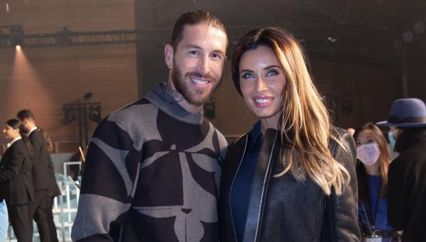 Sergio Ramos and Pilar Rubio attending the LouisVuitton  show as part of Paris Fashion Week in Paris, France on January 20, 2022.