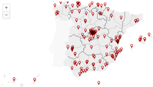 El mapa de la violencia política que sufre el PSOE, compartido por el propio partido