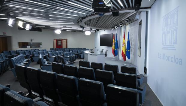 Sala de prensa del Edificio Portavoz, donde se ubica la Secretaría de Estado de Comunicación