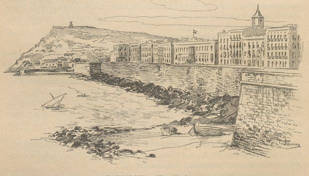 Una ilustración de la Muralla de Mar, publicada en 1902