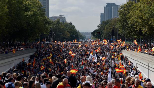 Así lucía el Paseo de la Castellana (Madrid) minutos antes de la concentración.