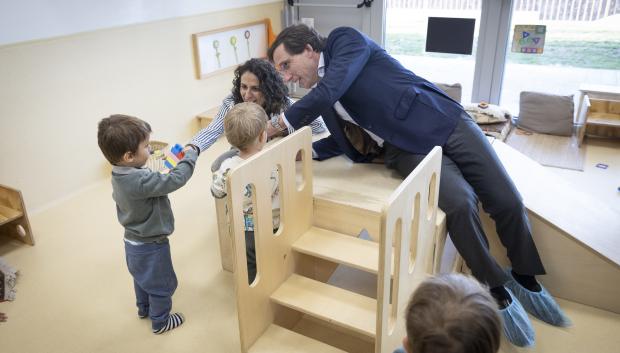 Politician Jose Luis Martinez Almeida during presentation Fomento de la Natalidad y Conciliacion plan in Madrid on Tuesday, 22 October 2024.