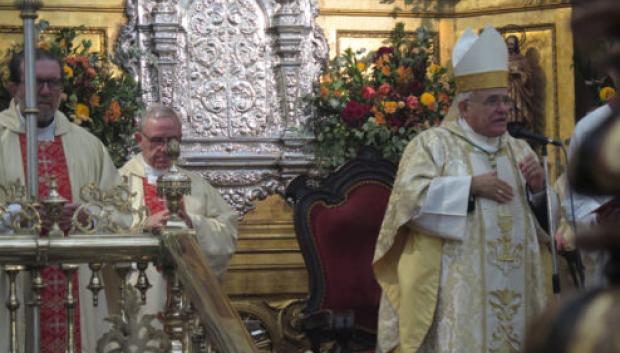 El obispo de Córdoba, Demetrio Fernández, en su alocución a los fieles