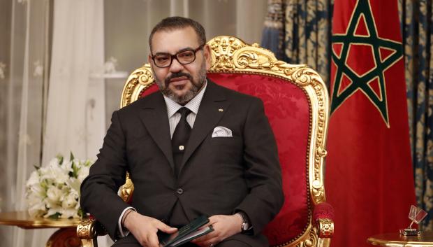 King of Morocco Mohammed VI during the signing of bilateral agreements between Spain and Morocco at the RoyalPalace ofAgdal in Rabat on Wednesday 13 February 2019.