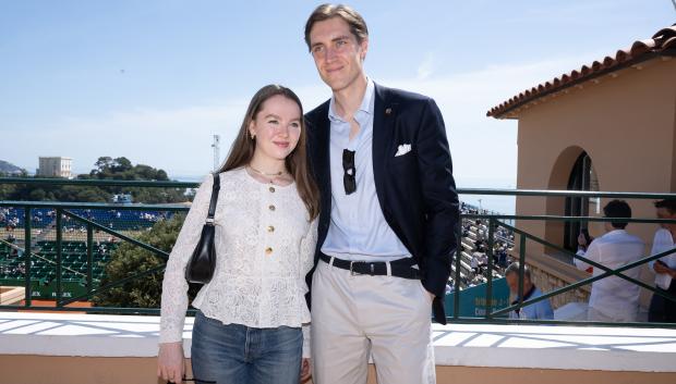 Princess Alexandra of Hanover and Ben Sylvester Strautmann attend the Monte Carlo Masters, on April 13, 2024 in Monte-Carlo, Monaco.