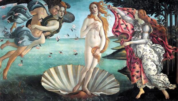 El nacimiento de Venus (1484) de Boticelli