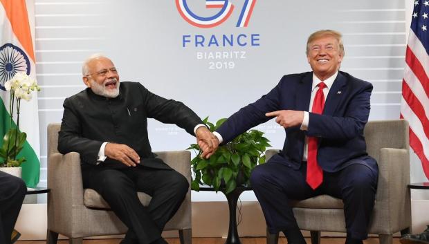 El primer ministro de la India, Narendra Modi, y el expresidente de Estados Unidos, Donald Trump