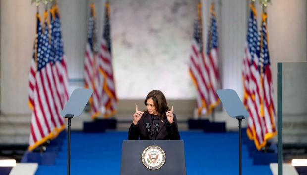 Kamala Harris durante su discurso