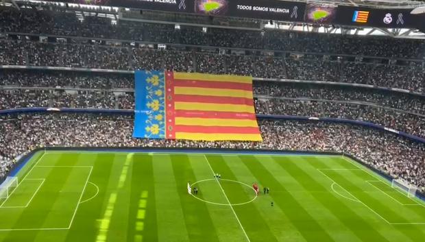 Homenaje a las víctimas de la DANA en el Bernabéu