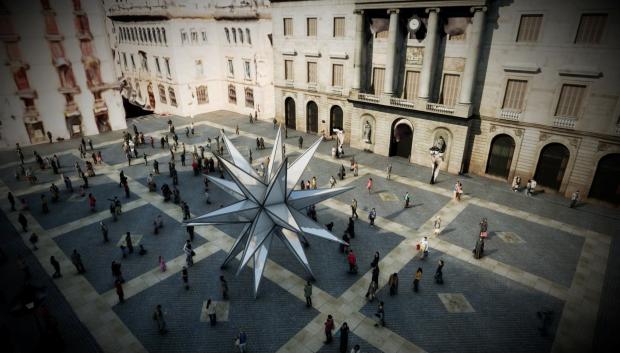 'Render' diurno de la estrella que iluminará la plaza de Sant Jaume