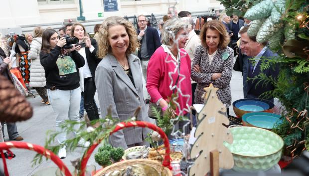 Infanta Elena de Borbon and Simoneta Gomez Acebo during inauguration of Rastrillo Nuevo Futuro in Madrid on Thursday, 14 November 2024.