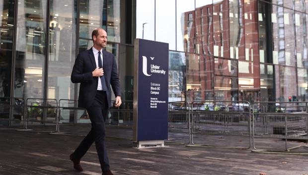 Prince William of Wales during a visit to Ulster University's Belfast City Campus Centre