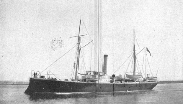 Fotografía del cañonero español General Concha publicada en 1913 con motivo de su accidente al embarrancar frente a la costa marroquí y el posterior ataque de que fue objeto