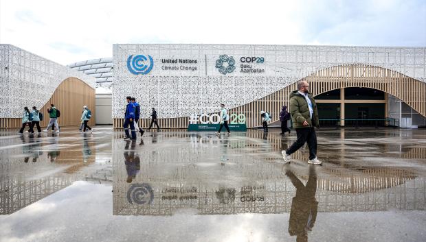 Entrada a la COP29 en Baku