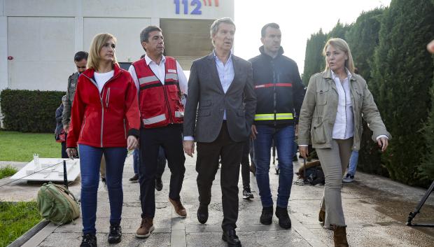 Politicians Alberto Núez Feijóo and Carlos Mazon and Susana Camarero in Valencia. October 31 2024