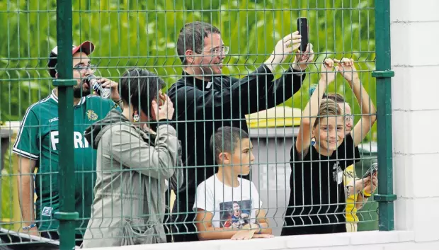 Yerai Fariñas, cuando visitó las instalaciones del Dépor