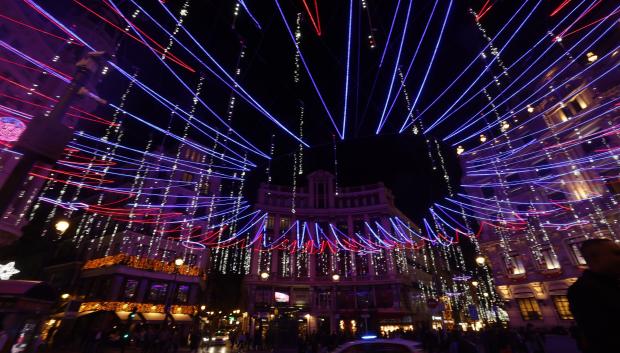 Encendido de la iluminación navideña este jueves en Madrid