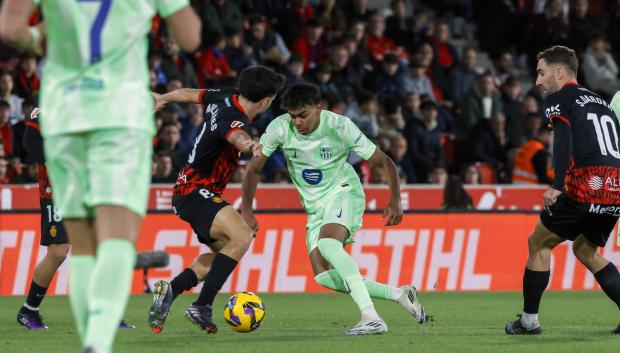 Lamine Yamal, en el partido ante el Mallorca