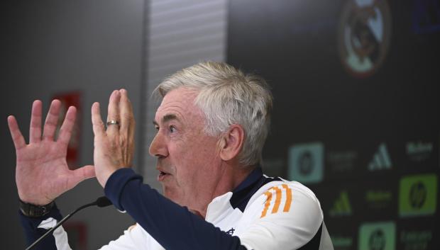 Carlo Ancelotti, durante la rueda de prensa previa al partido contra el Girona