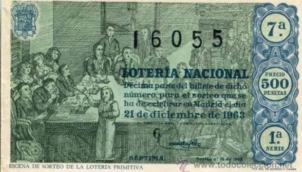 Décimo de la lotería de Navidad de 1963