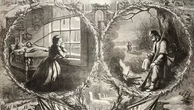 Nochebuena, ilustración de Thomas Nast para la revista Harper's Weekly, 1861