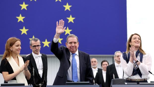 El presidente electo de Venezuela, Edmundo González Urrutia, en el Parlamento Europeo