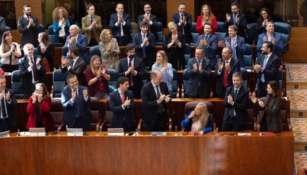 Isabel Díaz Ayuso en el último pleno del año en la Asamblea de Madrid