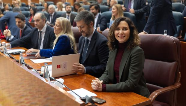 Isabel Díaz Ayuso en el último pleno del año en la Asamblea de Madrid